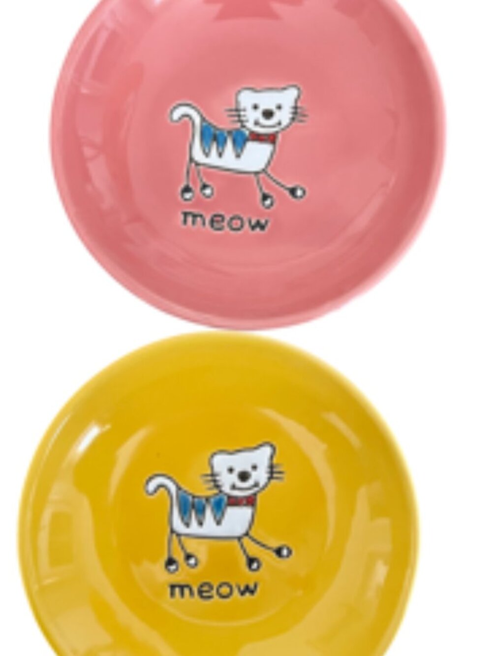 Silly Kitty Stoneware Cat Bowls & One Small Dog Food Bowl - Picture 3 of 9